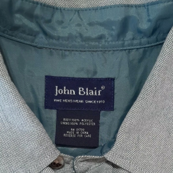 John Blair Mens Large Long Sleeve Button Front Shirt - Picture 3 of 5